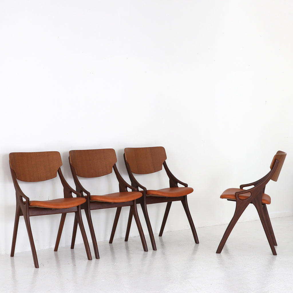 デンマーク 家具 Arne Hovmand Olsen ダイニング　チェア Dining Chair Arne Hovmand Olsen 4脚set チーク 北欧家具 通販