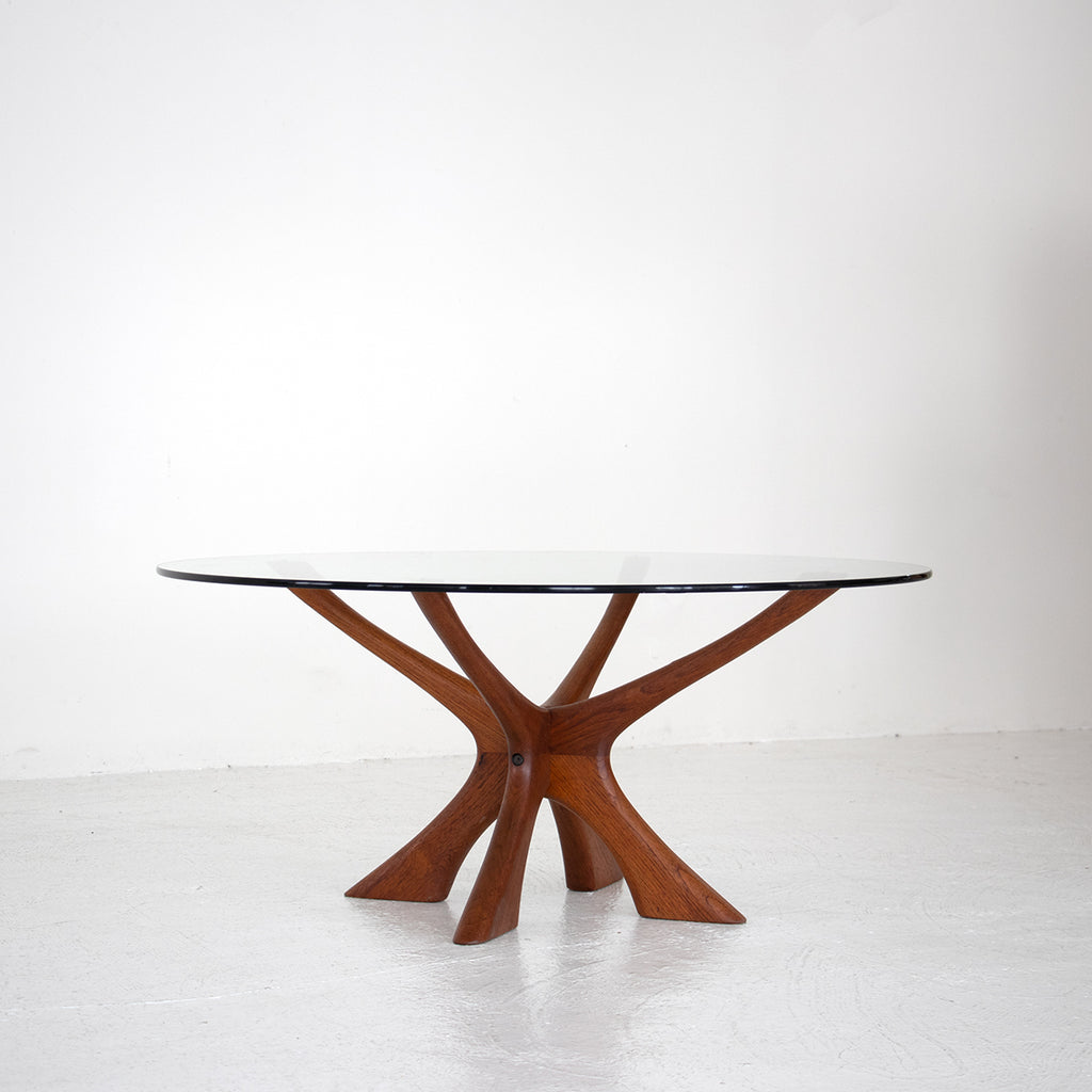 センターテーブル・ローテーブル Illum wikkelso Denmark glass top table センターテーブル・ローテーブル Illum wikkelso Denmark glass top