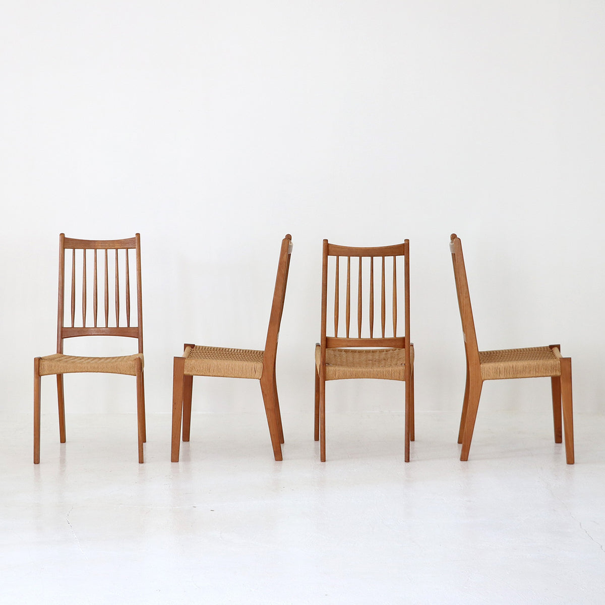 椅子・ソファ デンマーク チーク モーエンス・コード Mogens Kold ペーパーコード ダイニングチェア Arne Hovmand Olsen 北欧 ヴィンテージ 無垢材 カナコ編み 椅子 モダン #98193 椅子・ソファ デンマーク チーク モーエンス・コード Mogens Kold